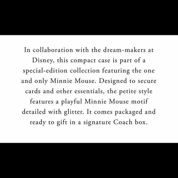 🆕 Coach x Disney Minnie Mouse Skinny Mini Limited Edition - Picture 8 of 8